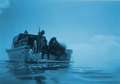 dive boat on surface